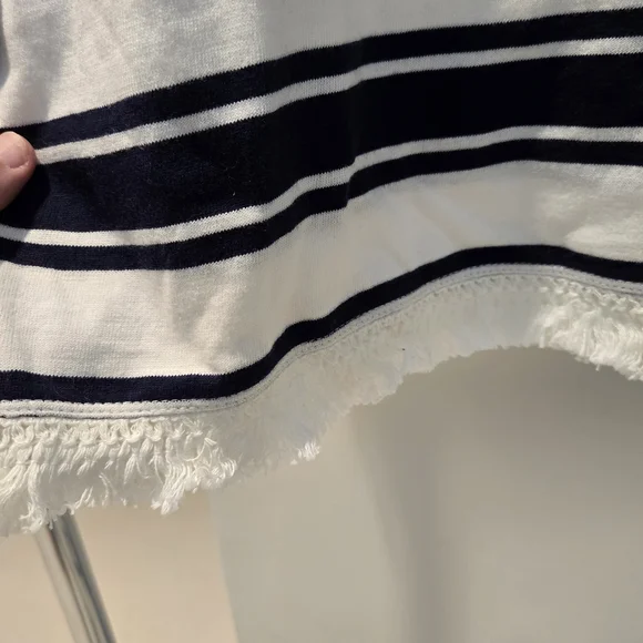 Joie Navy and White Striped Long Sleeve Top - Picture 3 of 6